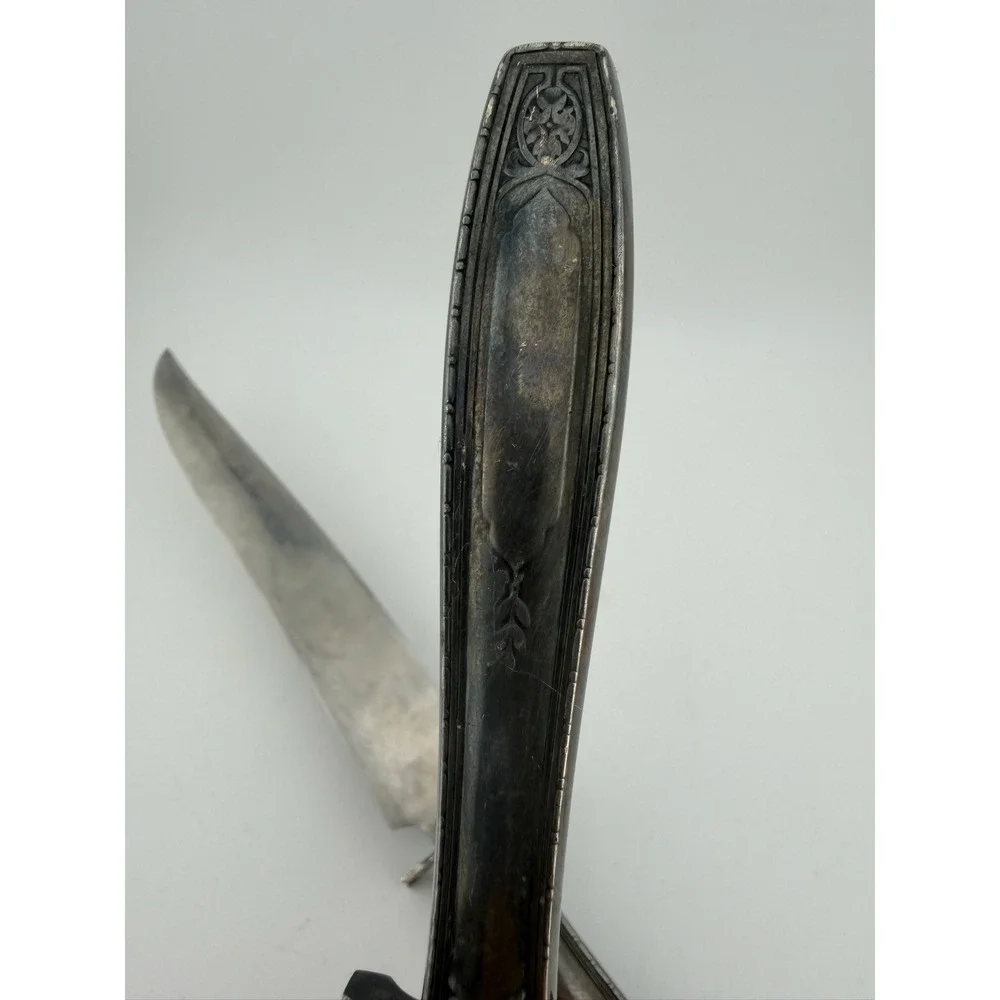 Vintage‎ R Wallace & Sons Carving Set - Sterling Silver Handle Stainless 2pc